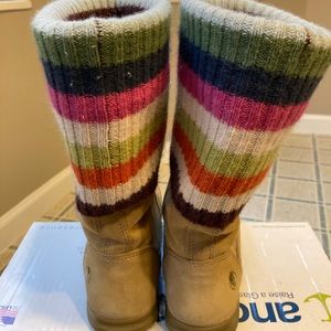 Coach tan suede and wool women’s boots